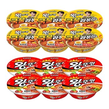 팔도 왕뚜껑 라볶이 130g x6개+왕뚜껑 110g x6개