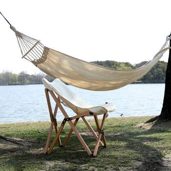 부드럽고 편안한 캔버스 소재 감성 캠핑 일반형 해먹 풀세트 캠핑해먹 베란다 거치대