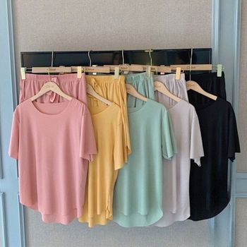 단색 IGPU2833 인기 여름 상하의 홈웨어 세트