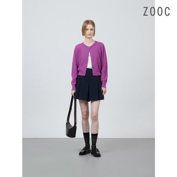 ZOOC 울 블렌드 백 트임 크롭 가디건 PP_Z251KSL001
