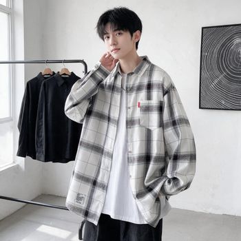 체크 셔츠 남녀공용 남방 봄 가을 간절기 데일리 캠핑룩 등교 출근