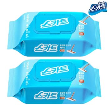 스카트 베이직 물걸레청소포 대형 캡형 30매 x2개