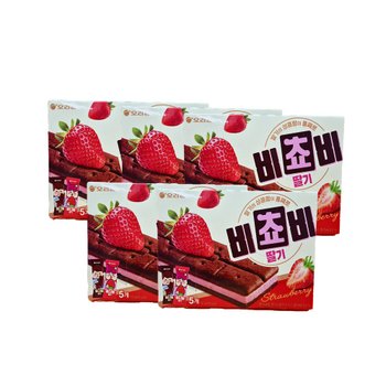 오리온 비쵸비 딸기 125g x 5개 / 크래커 초콜릿 샌드과자