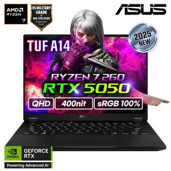 ASUS TUF A14 FA401UH-RG005 라이젠7 260/16GB/RTX5050 QHD 게이밍 노트북 휴대용 겜트북 원탑