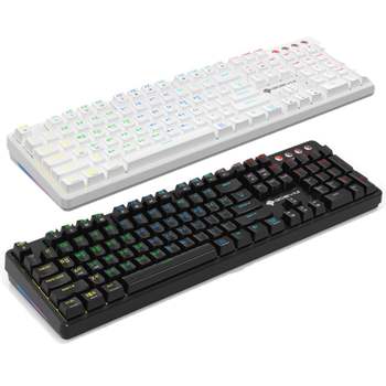 기계식 타이핑 유선 104키 키보드 청축 적축 갈축 실리콘 소음 패드 LED 사이드 게이밍 게임 FPS