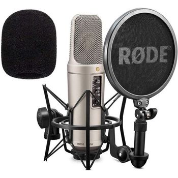 [해외] 독일 로데 마이크 방송용 Rode NT2-A Condenser Microphone Set Keepdrum WS02 Foam Wind Protec