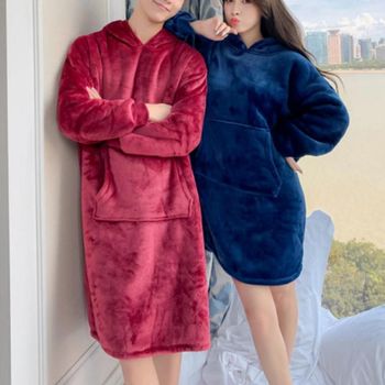 홈스타일링 입는 담요 겨울 수면 잠옷 극세사 방콕 홈웨어 원피스