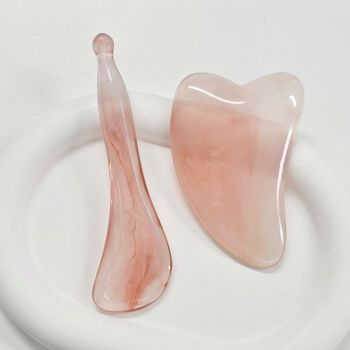 리프팅 하트 괄사 지압봉 얼굴 지압 마사지기 세트