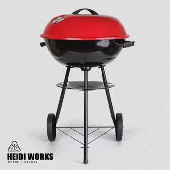 17인치 훈제 바베큐 그릴 숯불 직화 뚜껑 화로 야외 불판