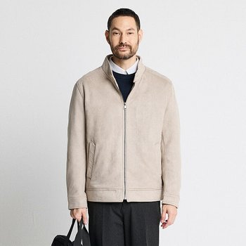 [에스티코] 하이넥 스웨이드 점퍼_베이지 (클래식핏) (P003492596)