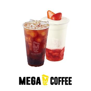 [메가MGC커피] 달콤 아메 세트((ICE)딸기라떼 + (ICE)아메리카노)