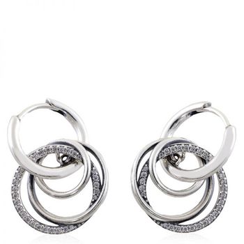 [해외] Pandora 우먼 Encircled 스털링 실버 Hoop 귀걸이 291156C01 1021163
