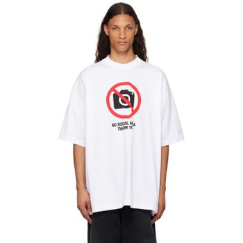 [해외] 베트멍 화이트 노 소셜 미디어 티셔츠 242669M213030