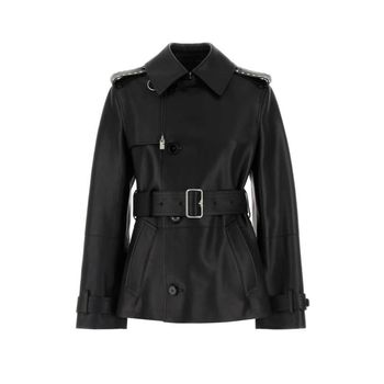 버버리 블랙 레더 트렌치 자켓 8099330 133696093