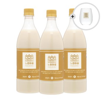 배상면주가 느린마을막걸리 한번더세트 11도 750mlx3 한번더전용잔 무아스파탐사양주