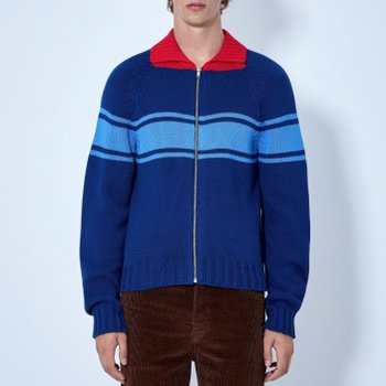 26 FW 마르니 콘트라스트 칼라 리브 트림 집업 CDMG0193Q0 UFC851 00B60