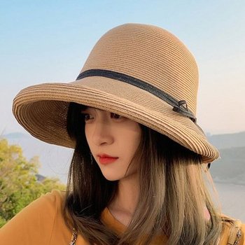 라탄모자 저녁노을 인스타 인생샷 예쁜 동글모자