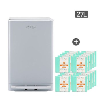 매직캔 휴지통 쓰레기통 크롬히포 271L 그레이 (추가 리필 20롤)
