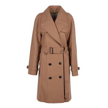 버버리 클랜스톤 울 캐시미어 트렌치 코트 카멜 145944847