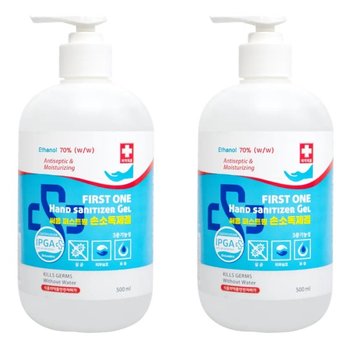 삼현제약 IXUN0356 써봄 퍼스트원 손소독제 겔 500ml 1+1 피부 보습