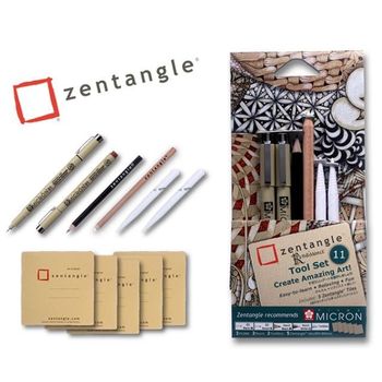 젠탱글 드로잉 아트 패턴 도안 펜 세트 콤비