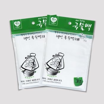 하니 웰빙 국물백 대 3매입 25cm X 35cm