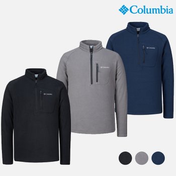 컬럼비아 남성 기본 솔리드 하프 집업 플리스 티셔츠 XO6410