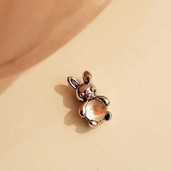 [봄밤달 협력업체][봄밤달] 배통통 토끼 피어싱 (귀걸이침 변경가능)