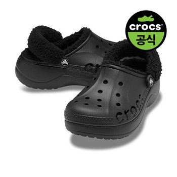 성인 BAYA PLATFORM LINED FUZZ STRAP CLOG BK (26FWCL214911)