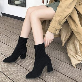 [오노마] ONM 여성 다리 길어보이는 2가지 굽 스타일링 앵클부츠 (28456969)