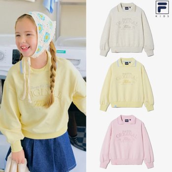휠라코리아㈜ [신세계백화점][정상가 69,000원]●휠라키즈 여아 카라 맨투맨 3컬러 할인가 41,900원] (FK2POH1305F)