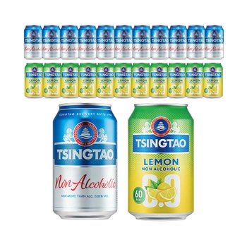 칭따오 논알콜 330ml 12캔 + 칭따오 논알콜릭 레몬 330ml 12캔
