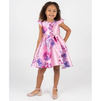[해외] 키즈 Rare Editions Girls` 2T-6X 프린티드 Mikado Hi-Low 플리티드 드레스 원피스 - 핑크 11195