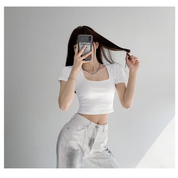 신상 직장인 반팔 라운드티셔츠 여자친구 티셔츠코디 (WF8C9E1)