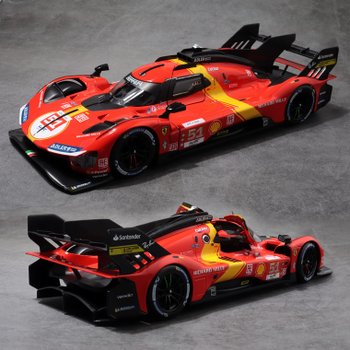 MAY TAT TOY PRODUCT FTY., Ltd 브라고 1:18 페라리 499P LMH 2023 르망24시 레이스 챔피언 다이캐스트 합금 모형 레이싱카