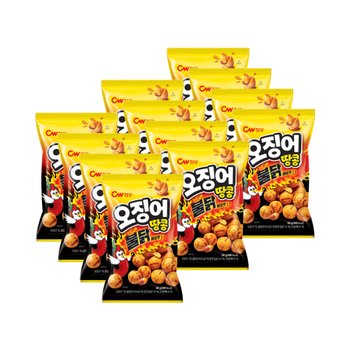 CW 청우 불닭 오징어땅콩 90g 3번들 x 4개 / 매운맛 봉지과자