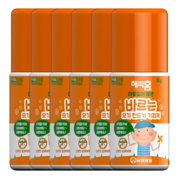 해피홈 아웃도어 롤온 바르는 모기기피제 50g X 6개