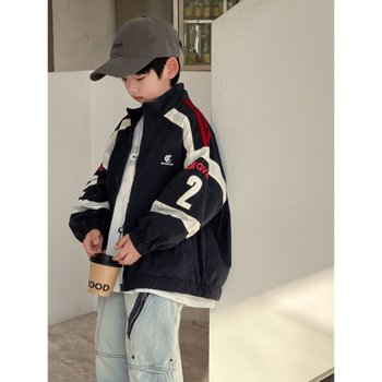 레이싱 배색 오버핏 블루종 자켓 R<b>21226</b>