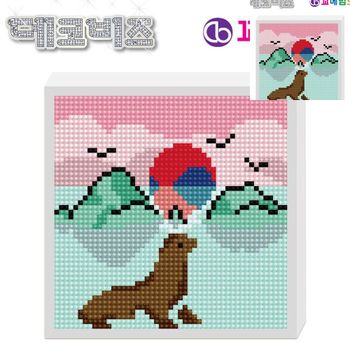 비즈공예키트 비즈아트 보석십자수 A03 독도강치 액자보석십자수 어린이보석십자수 어린이십자수