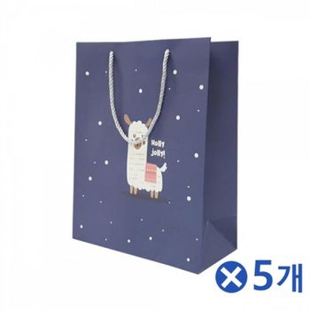 알파카 723DSR86 쇼핑백 네이비 5개 지퍼백 포장 비닐 선물 캐릭터 오렌지