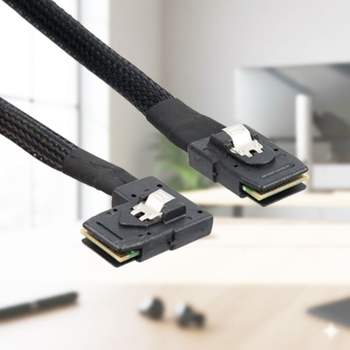 SAS SFF-8087 케이블 빌트인 측면 좌향꺾임 미니 커넥터케이블 젠더 SAS케이블 컨트롤러