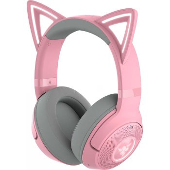 [해외] 레이저 크라켄 키티 V2 BT 쿼츠 핑크 무선 게이밍 헤드셋 Bluetooth 저지