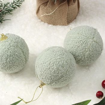 그린 장식볼 3p 8cm 뽀글폼폼이 트리 크리스마스 성탄 절 이미지볼 악세사리 트리장식볼