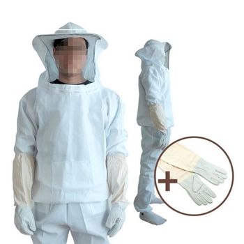 상하의+ 양봉 장갑 면 옷 세트 작업복 벌망옷 벌초복 해충 안전복 방충복 모기장옷