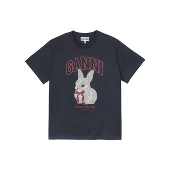 *핫딜 20시 오픈* [정상가 184,000원][GANNI] 여성 베이직 핏 코튼 저지 티셔츠 팬텀