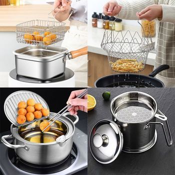 튀김냄비 모음전 인덕션 튀김기 거름망 세트 R620-OA