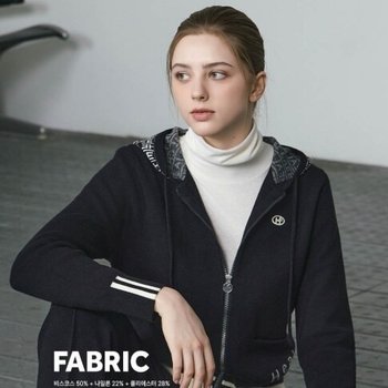 여성골프웨어 겨울니트 니트 셋업 집업 스웨터 1HCSWWU904BLK