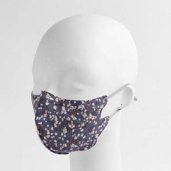 입체 마스크 블루 플로랄 방한 필터 건강 면 독감