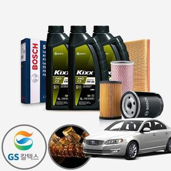 볼보 S80 2.4d 디젤 킥스파오 5W30 5W40 합성엔진오일 필터세트 6리터