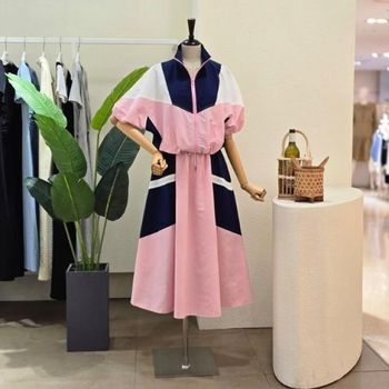 FM4C4ST40391 배색 집업 스커트 세트_P362152185